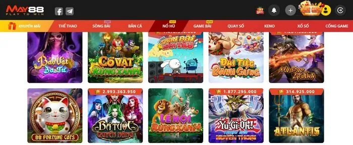 Nổ hũ MAY88 là nền tảng cung cấp slots game đẳng cấp
